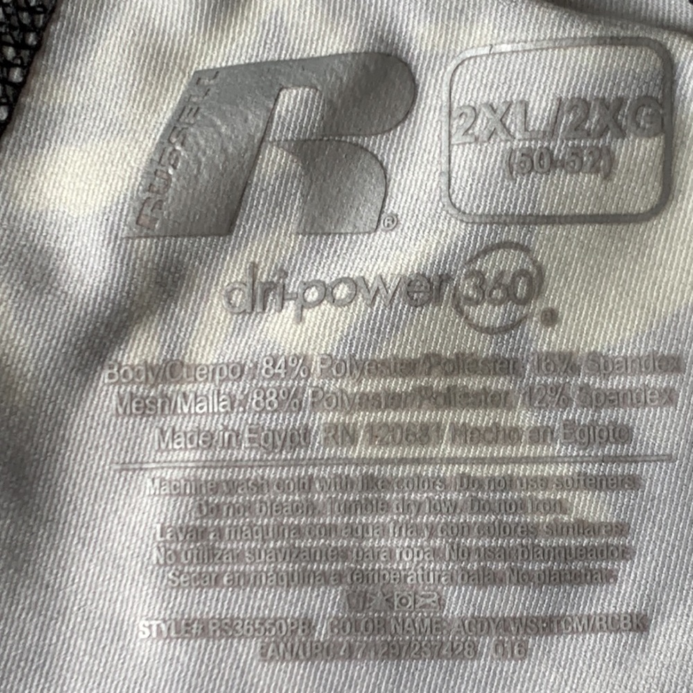 Russell Dri-Power 360 Lightweight Long Sleeve Vented 2XL Men’s Shirt - Picture 5 of 9